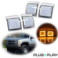 Clear Amber LED Corner Side Marker Lights for Chevy C/K 1500 2500 3500 (1994–1998)
