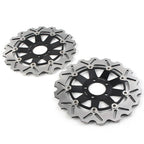 Front Brake Discs Rotors Black for KAWASAKI ZX9R ZX900C ZX12R (1998-2006)
