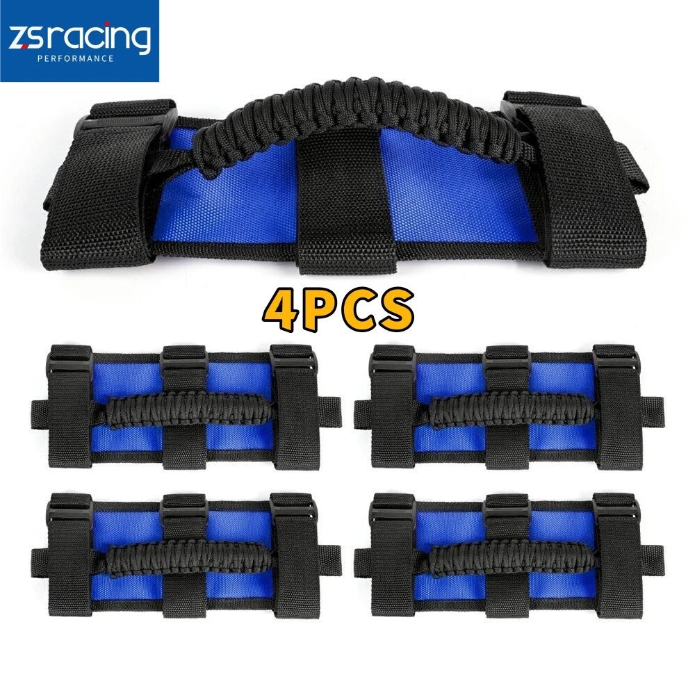 Set of 4 Roll Bar Grab Handles for Jeep Wrangler (YJ, TJ, JK, JL, Gladiator)