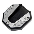 Kickstand Extender Foot Side Stand Pad for Motorcycle - Silver