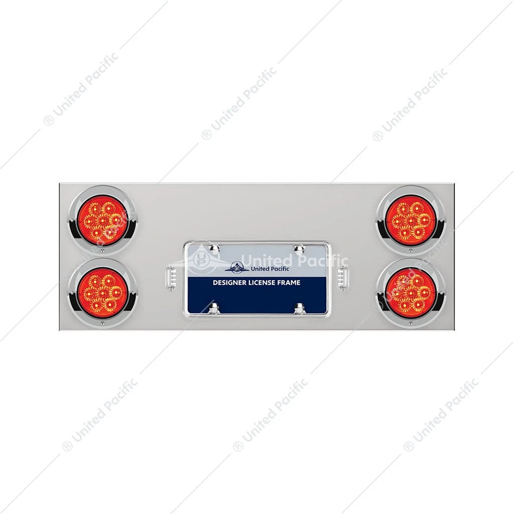 Rear Stainless Center Tail Panel with 4 Red LED Lights for Chevrolet Camaro (2010–2015)