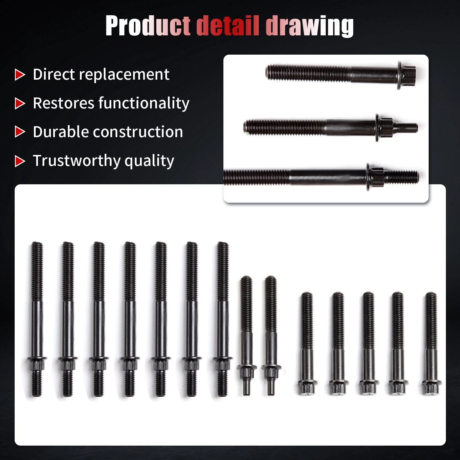 Cylinder Head Bolts Kit for Jeep Grand Cherokee Wrangler (1996–2006)