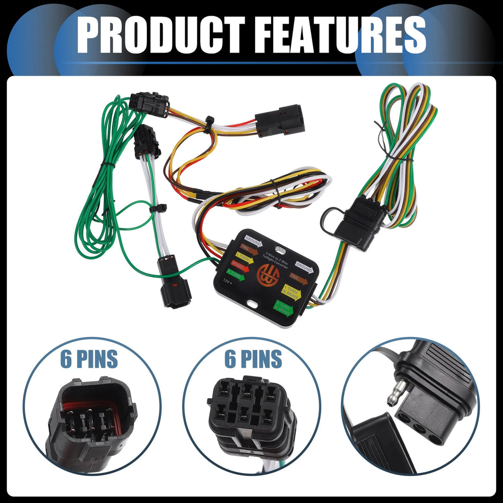 Set of 4-Pin Trailer Wiring Harness Kit for Hyundai Tucson (2010–2018)