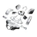 Fairings Bodywork Kit for Street Glide (2014–2024) Silver Black Honeycomb Fade