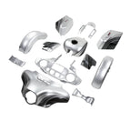 Fairings Bodywork Kit for Street Glide (2014–2024) Silver Black Honeycomb Fade