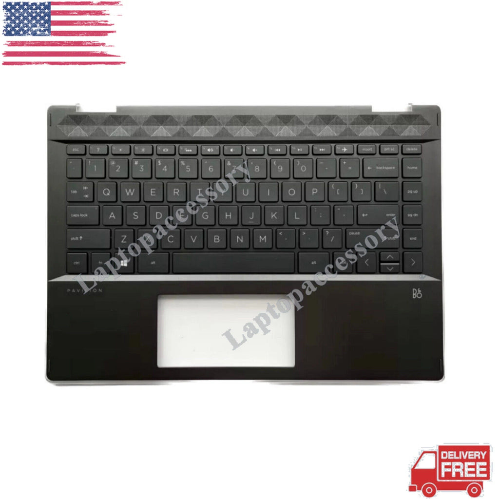 Palmrest Keyboard for HP Pavilion x360 14-DH 14T-DH (2019–2020) L53795-001 Black US