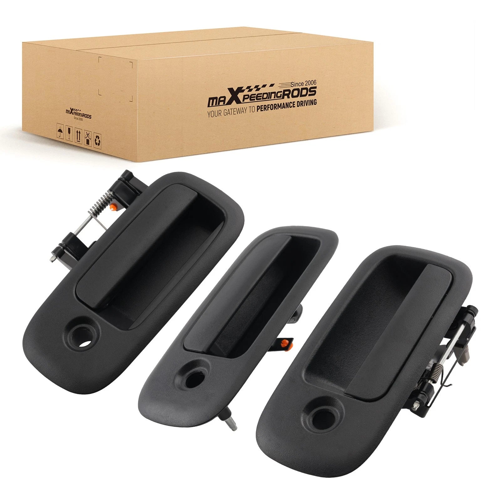 Set of 3 Front Left Right Door Handles for GMC Savana (1996–2009) 15167640 Black