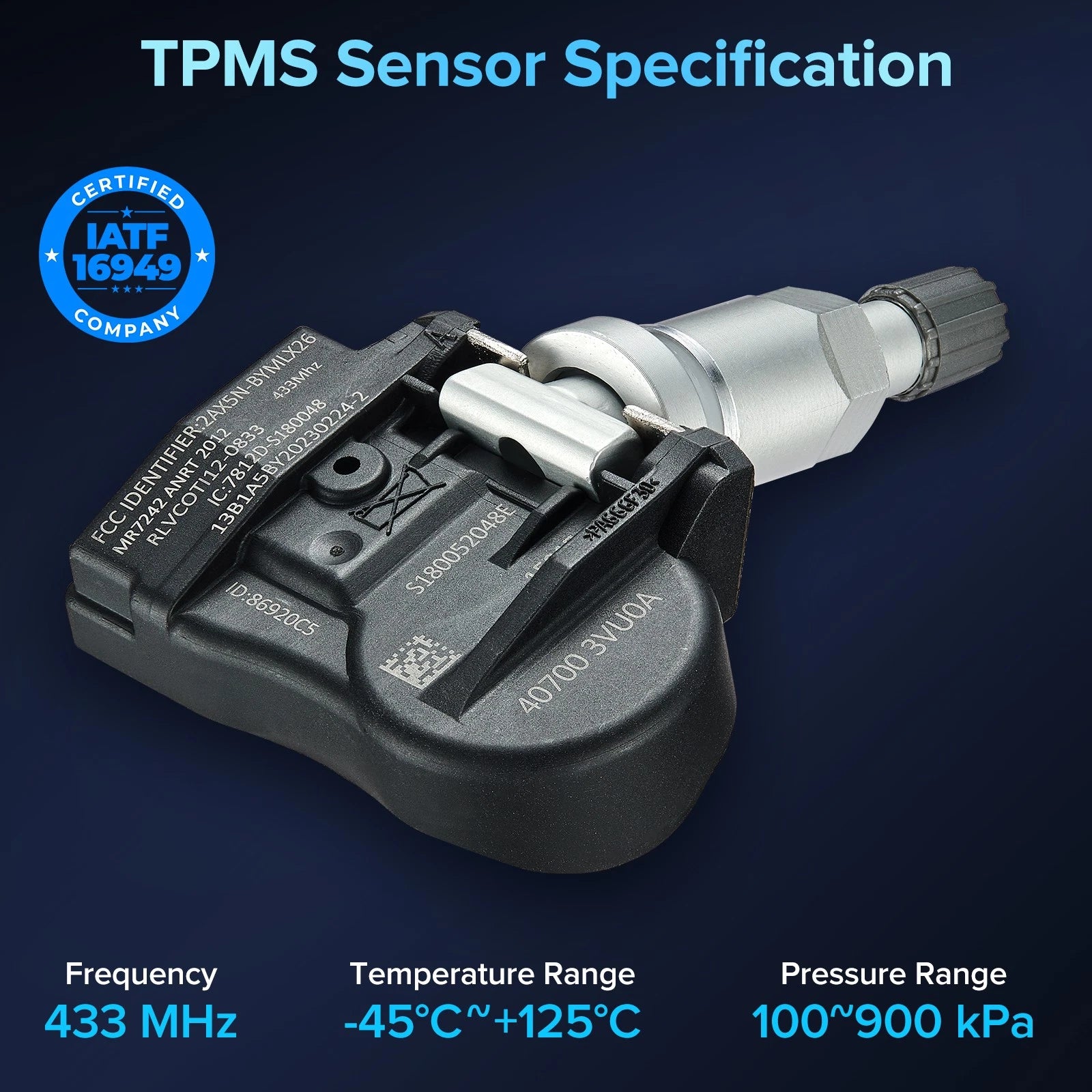 TPMS Tire Pressure Sensor 433MHz for Nissan Altima (2019-2020)