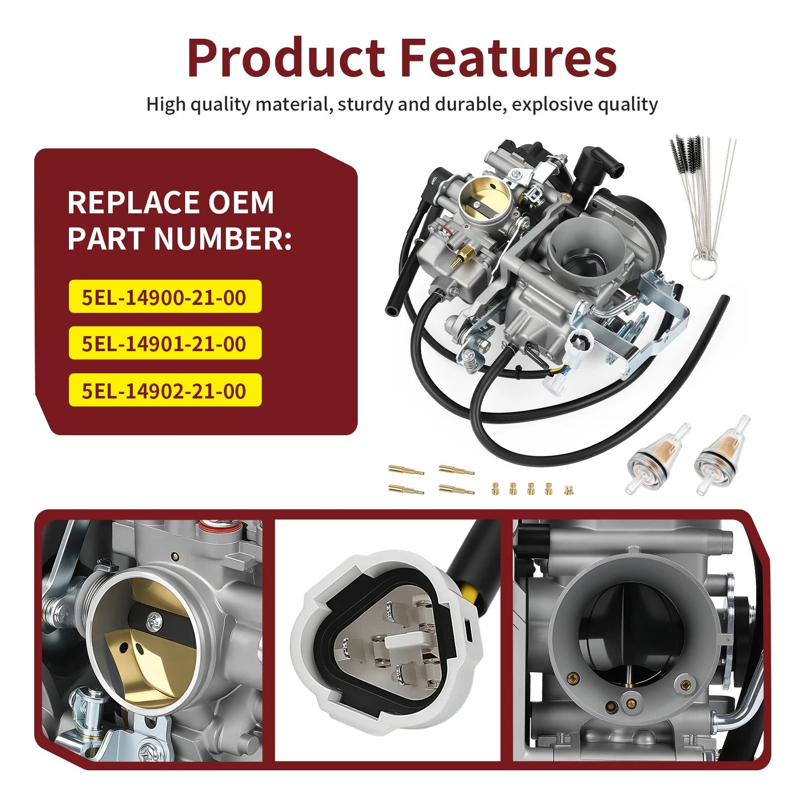 Carburetor & Fuel Filter for Yamaha V Star 1100 XVS1100AT Silverado (2003–2005)