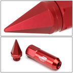 Set of 20 J2 7075 Forged Aluminum M12x1.25 Spiked End Lug Nuts w/Adapter Red