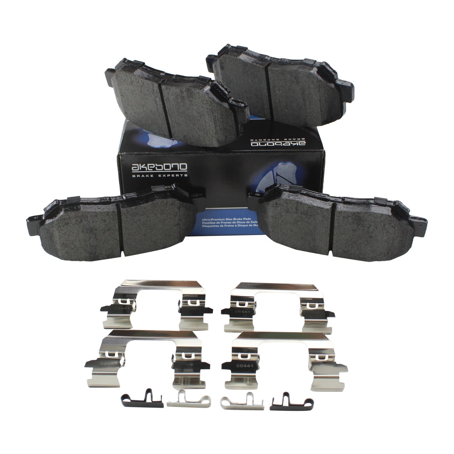 Set of 4 Akebono ProACT Front Ceramic Disc Brake Pads for Jeep Cherokee, Mazda CX-5 (2014–2023)