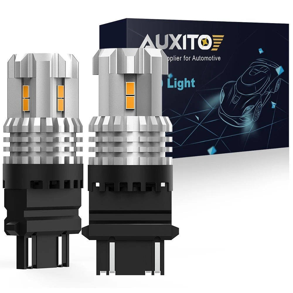 2X Amber 3157 LED Turn Signal Light Bulb for AUXITO (3000K)