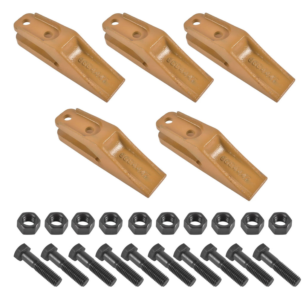 Set of 5 Skid Steer Trenching Bucket Teeth for 5/8 Inch Bucket Lip