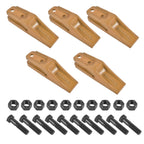 Set of 5 Skid Steer Trenching Bucket Teeth for 5/8 Inch Bucket Lip