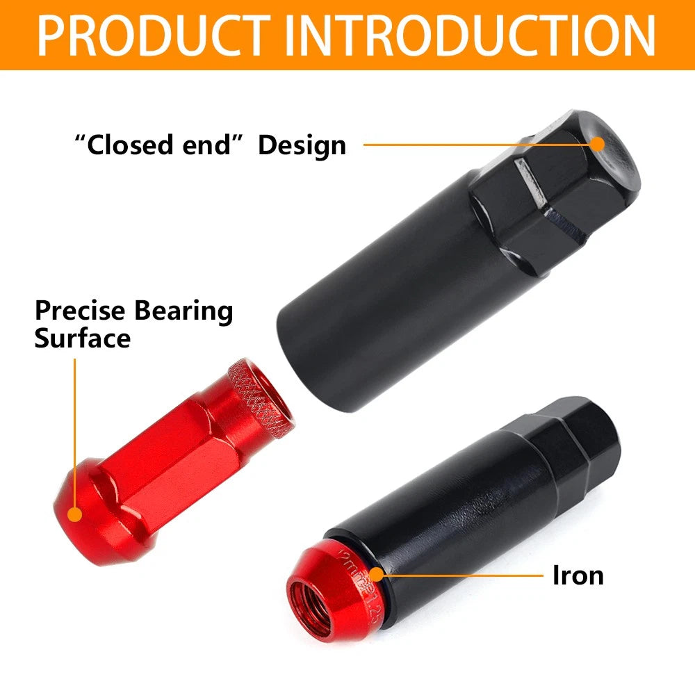 Set of 20 Forged Steel Lug Nuts for Open End Cone Seat M12 x 1.25