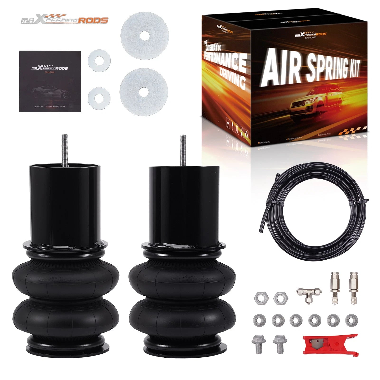 Rear Air Ride Suspension Bags Bracket Kit for Chevy Impala Caprice (1965–1970)