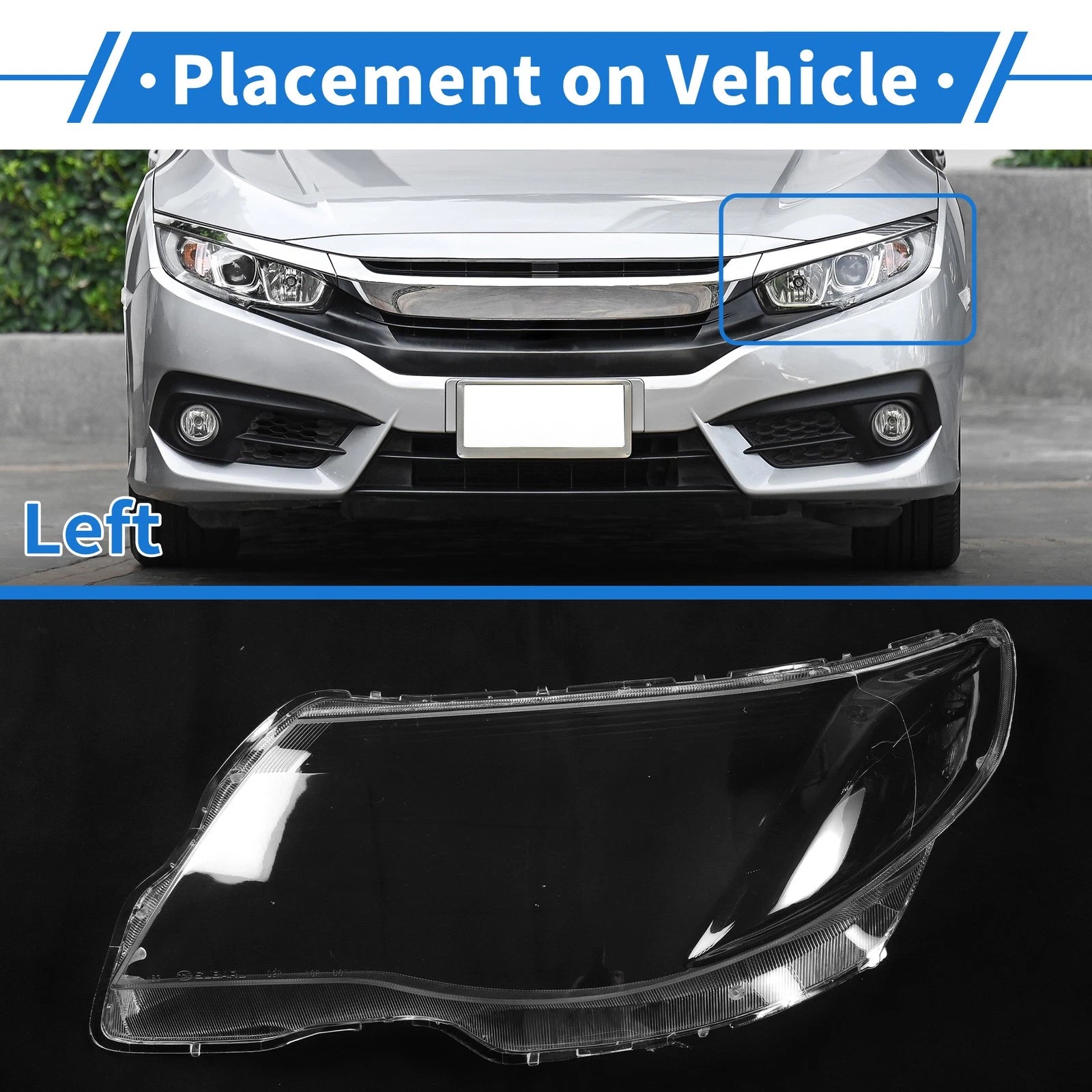1 Pcs Headlight Lens Cover for Subaru Forester (2009–2012) PC Clear