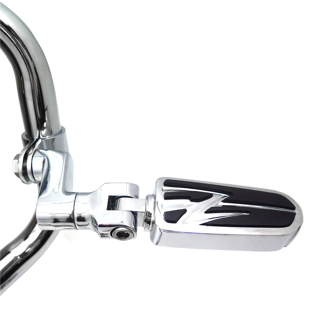 1.25" Highway Radical Flame Foot Peg Clamps for Harley Sportster 883/1340 (1986–2023)