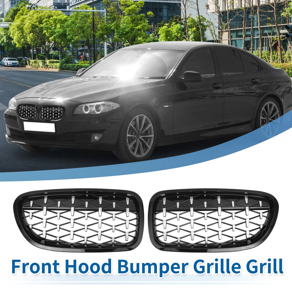 Pair Front Hood Bumper Grille for BMW 528i 535i 550i xDrive (2011–2017)