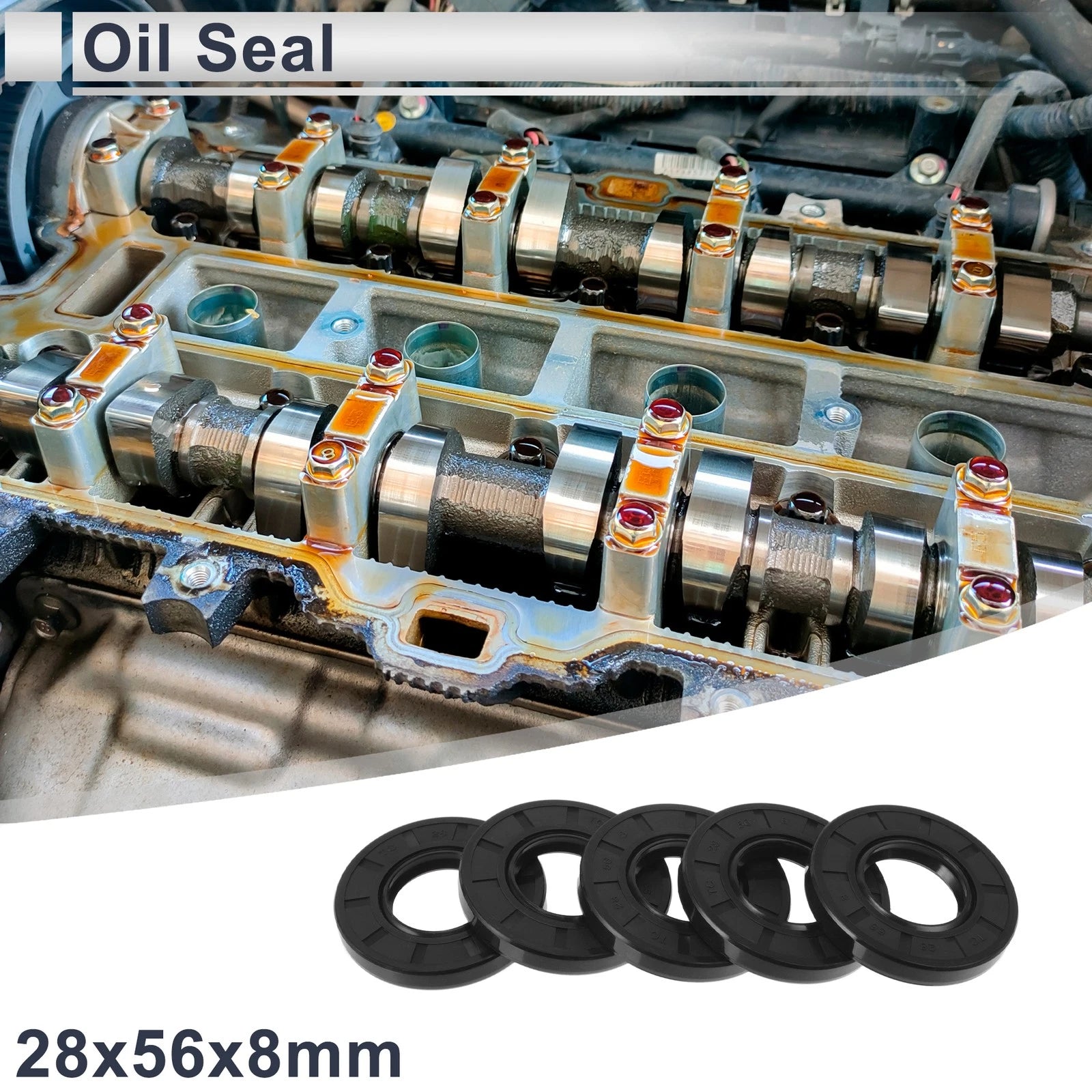 Set of 5 Oil Seal Rotary Shaft Seal TC Ring 28x56x8mm Nitrile Rubber