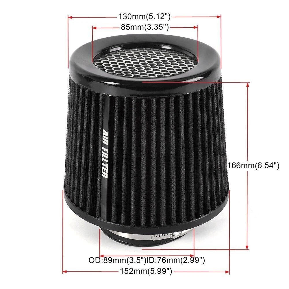 3" High Flow Inlet Cold Air Intake Cone Filter for Automotive