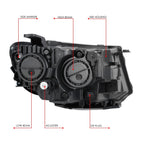 2PC Headlights for Jeep Compass (2017–2021) Black Housing Clear Corner
