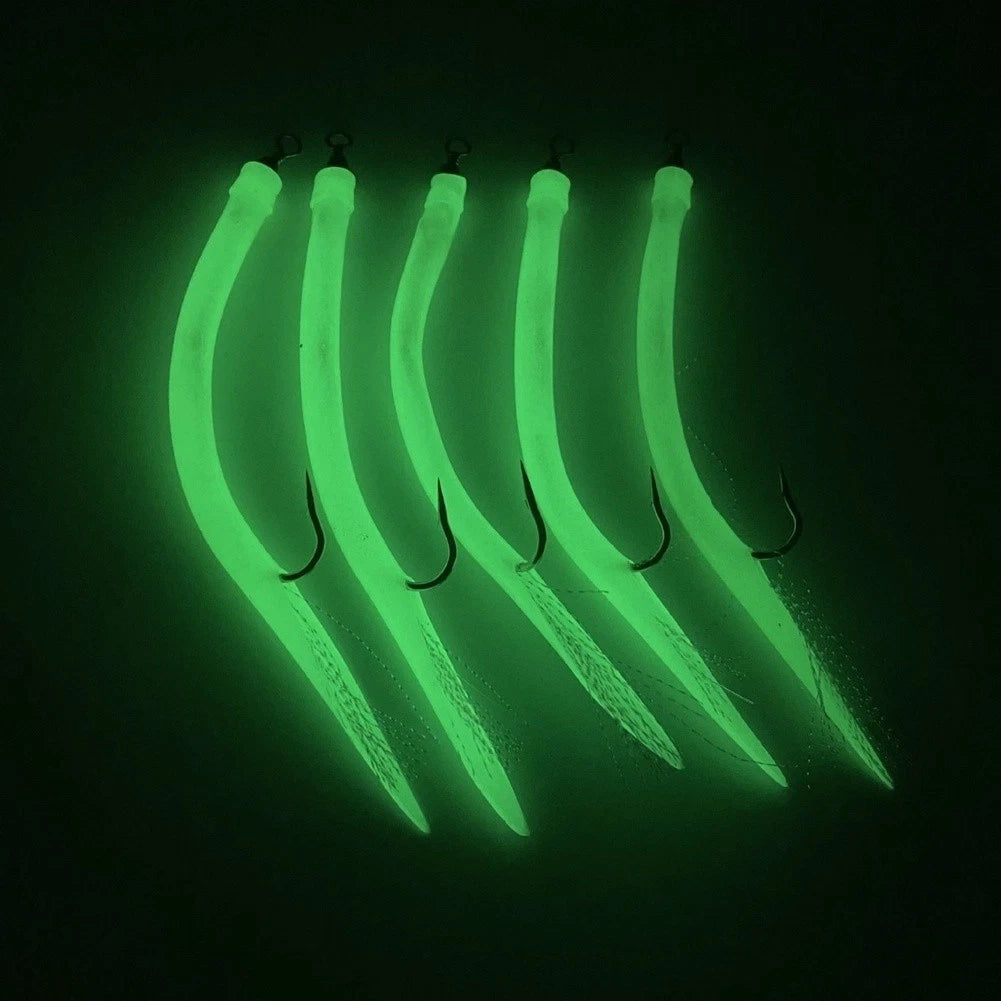 Eel Hook Set of 3 Stainless Steel 6/0 8/0 10/0 with Latex Tube for Saltwater