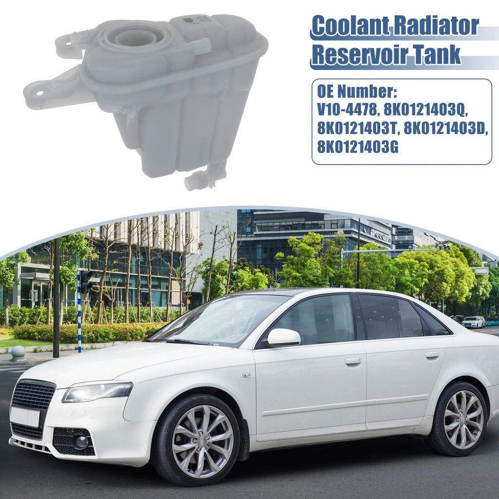 Coolant Radiator Reservoir Tank 8K0121403G w/ Sensor for Audi A4 (2002–2008)
