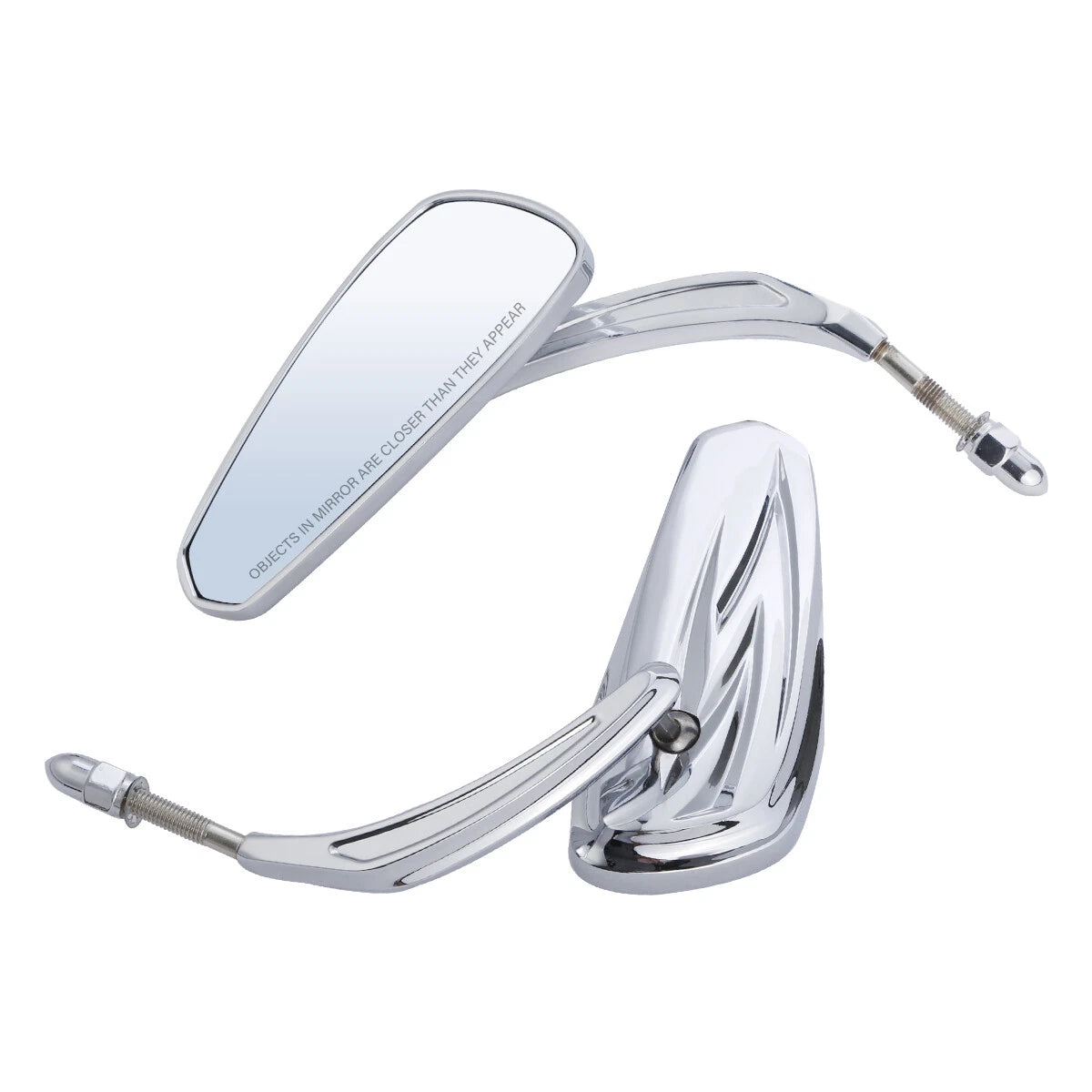 Chrome 8mm Rear View Side Mirrors for Harley Softail Slim FLS, Fat Boy, Street Bob