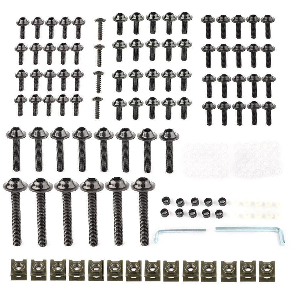 CNC Alloy Black Fairing Bolt Bodywork Screws Nuts for Kawasaki