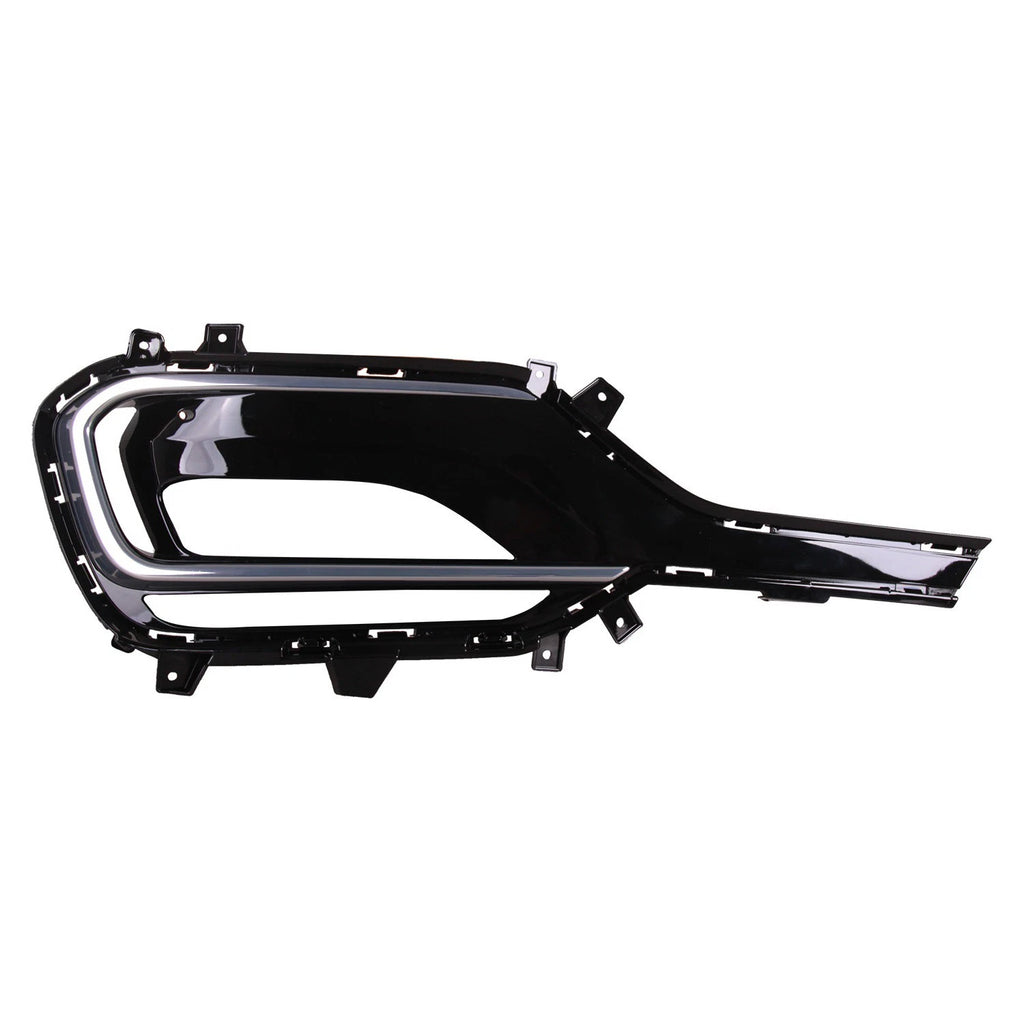 Replacement Black/Silver Painted Polypropylene Front Passenger Fog Light Bezel