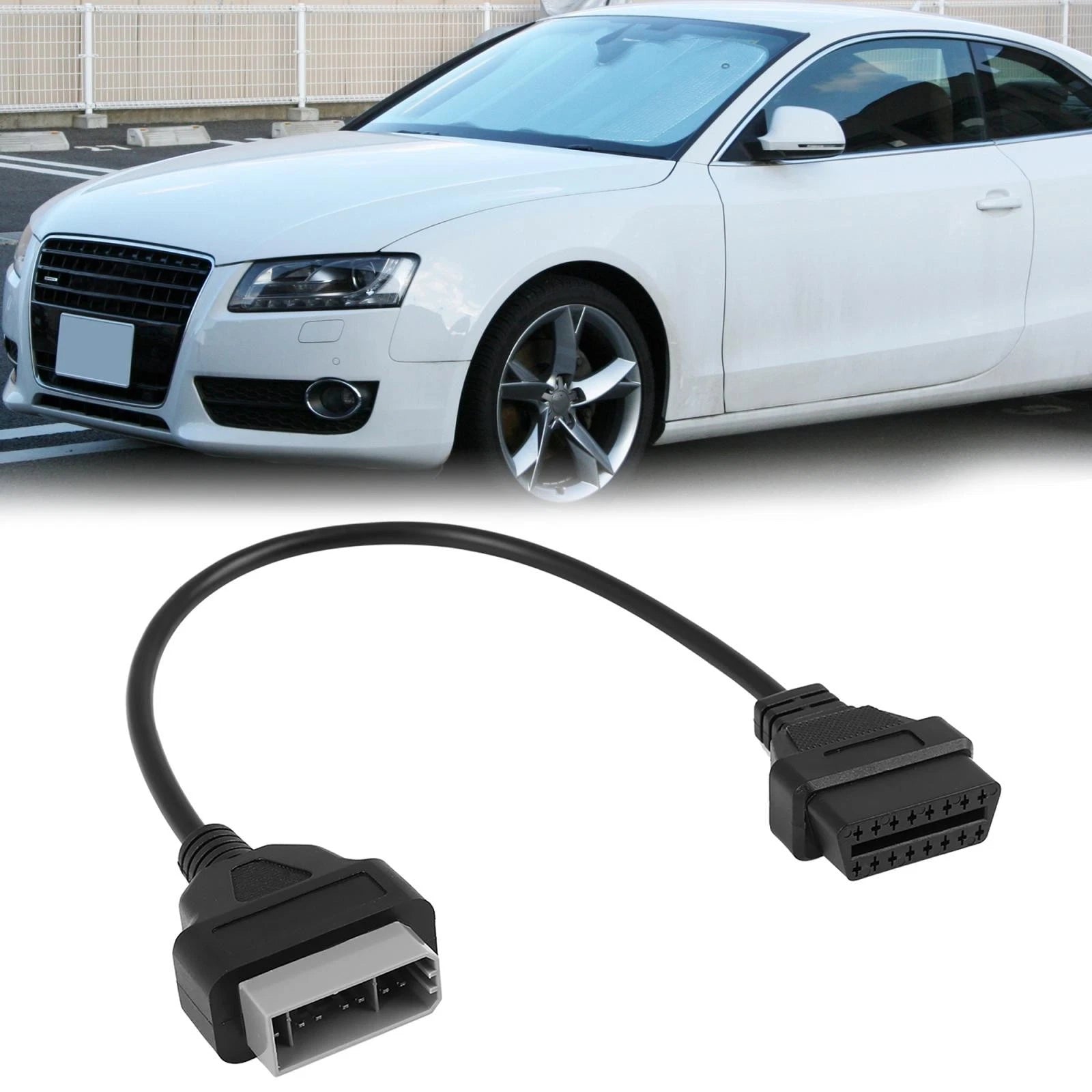 OBD2 Diagnostic Connector Cable 14 Pin to 16 Pin for Nissan (DC 12V)
