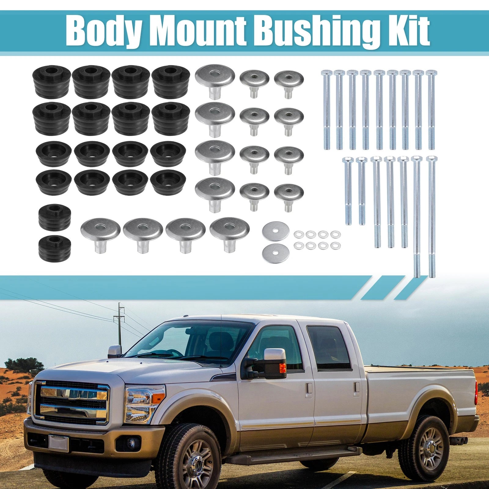 Set of 1 Body Mount Bushing Kit for Ford Super Duty F250 F350 (2008–2016)