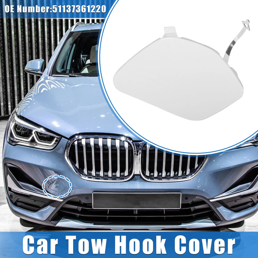 Tow Hook Eye Hole Cover for BMW X1 XDrive28i (2013–2015) - White Plastic