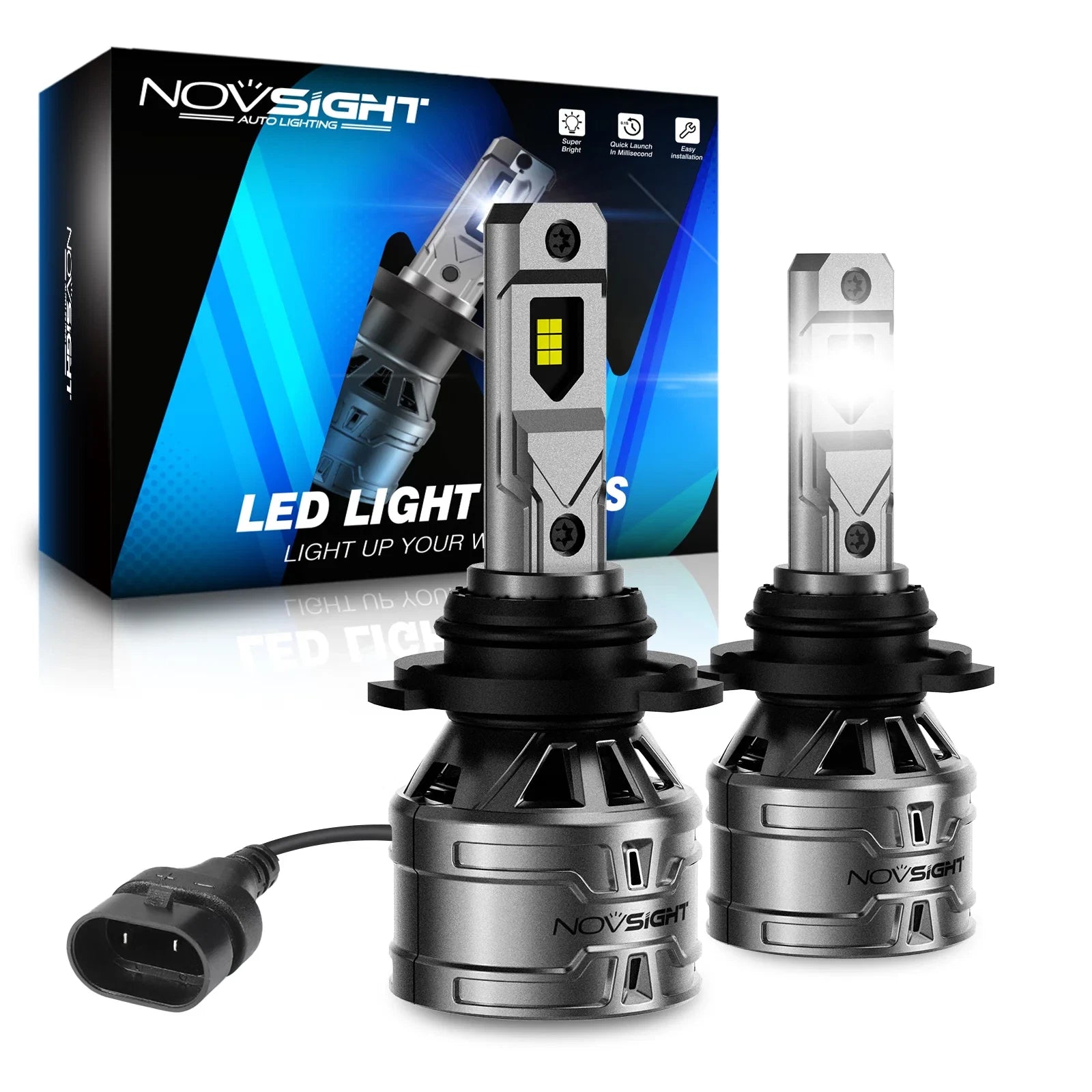 2X 9006 LED Headlights Kit for NOVSIGHT (6500K, 60W, 13000LM)