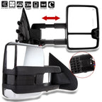 Set of 2 Chrome Power Heated Towing Mirrors for Silverado Sierra (2014-2018)
