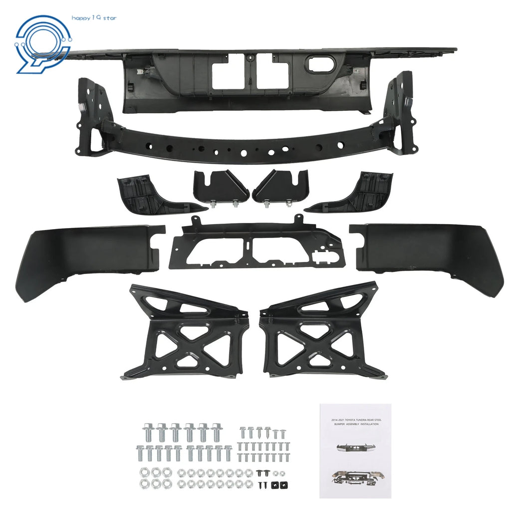 Complete Black Steel Rear Step Bumper for Toyota Tundra (2014–2021)