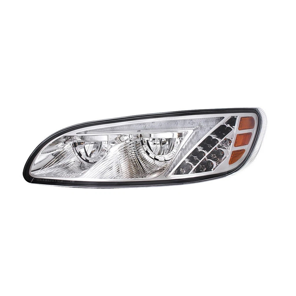 Chrome LED Headlights w/ Color Changing Light Bar for Peterbilt 386 387