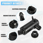 Windshield Washer Motor Pump for Kia Cadenza (2014–2019) 98510-C1000 Black