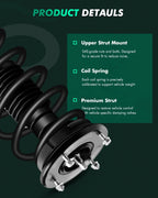 Set of 2 Front Complete Struts with Coil Spring Assembly for Lincoln MKX (2007–2010)