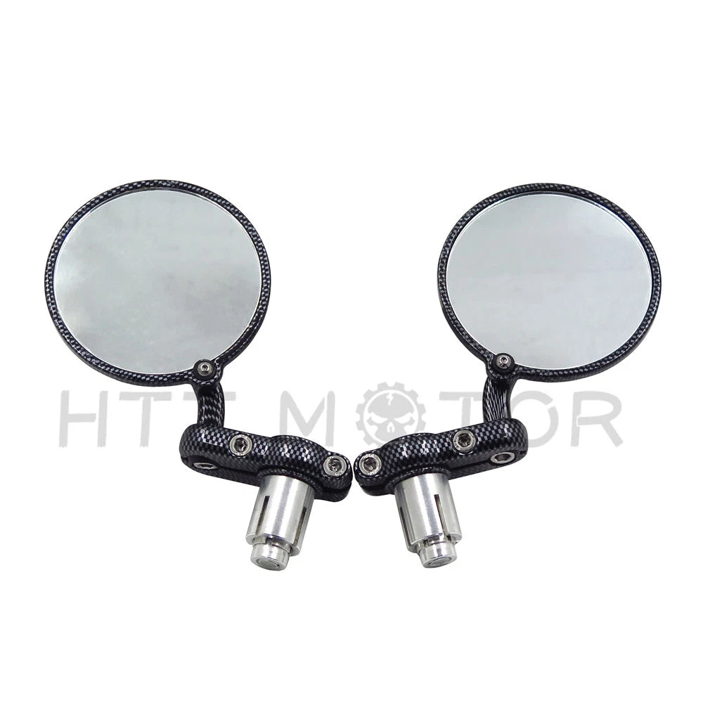 1" Bar End Mirrors for Harley (Carbon Fiber Style)