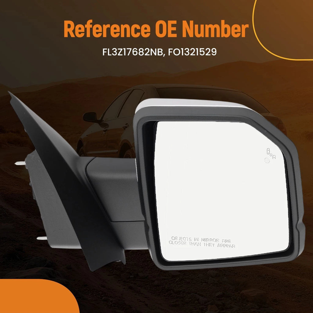 Passenger Side View Mirror for Ford F-150 (2015–2020) Power Heated FL3Z17682NB