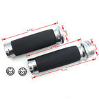 Chrome CNC Cut 1" Skull Handlebar Grip for Harley Touring Sportster Dyna CVO