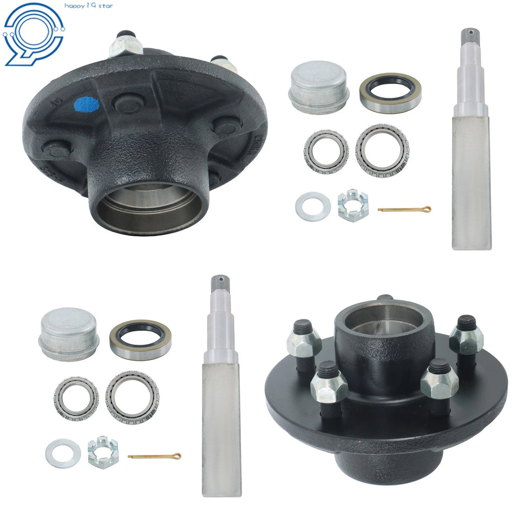 3500 lbs Axle #84 Spindle 5 on 4.5" Trailer Hub w/Bearing Kit (Square)