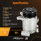 12V A/C Compressor With Clutch for Nissan Murano Maxima (2009–2014)