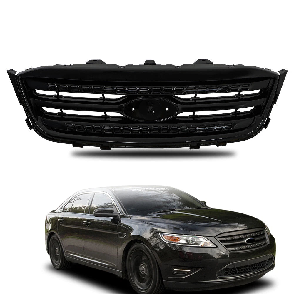 Front Upper Bumper Grille for Ford Taurus (2010–2012) Gloss Black