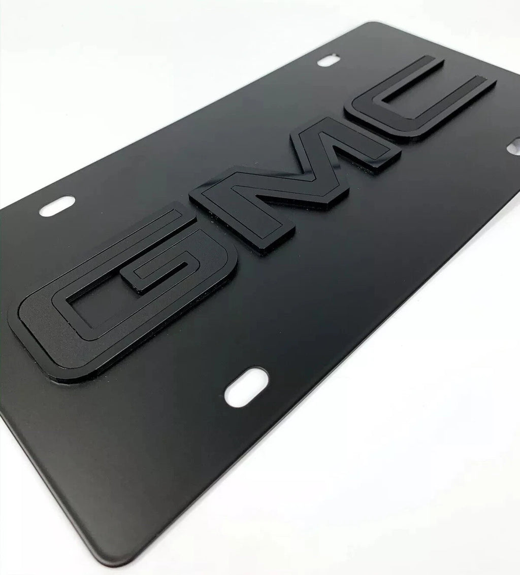 GMC License Plate Emblem Premium Black 3D Logo for Sierra (2014–2020)