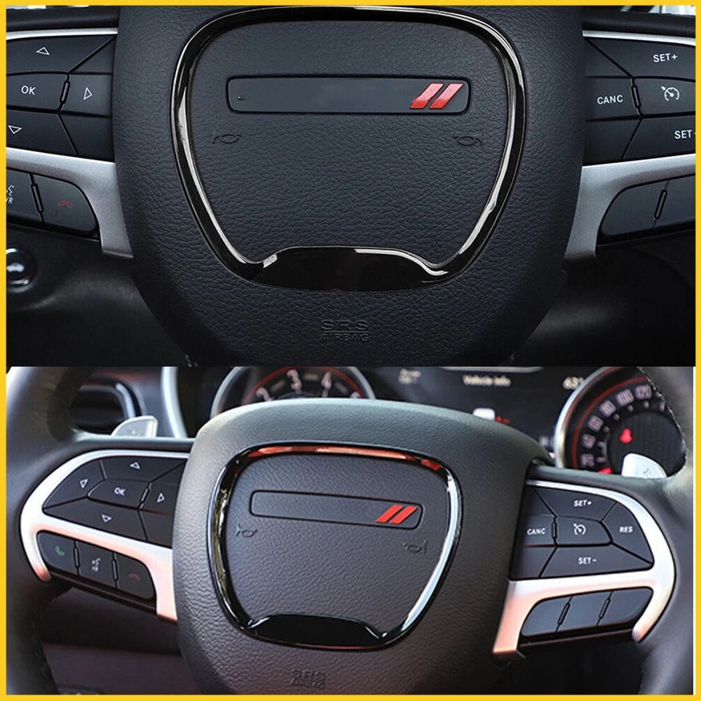 Steering Wheel Center Trim Ring Cover for Dodge Challenger/Charger (2015–2022) EXV