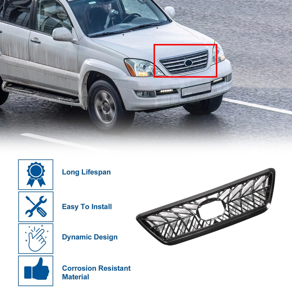 Front Upper Hood Bumper Grille for Lexus GX470 (2003–2009) TRD Black
