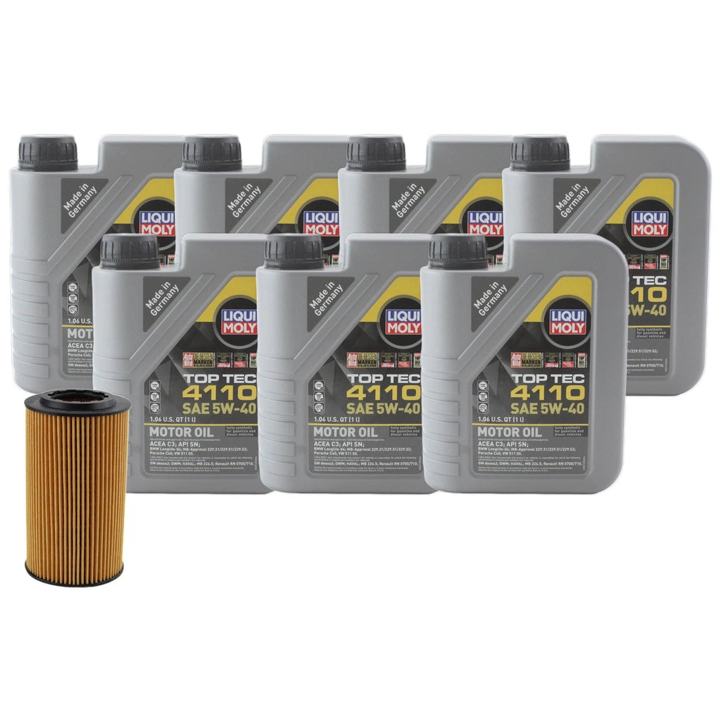 7L Liqui Moly Top Tec 4110 5W-40 Engine Oil Change Kit for X204 GLK250 (2013–2015)